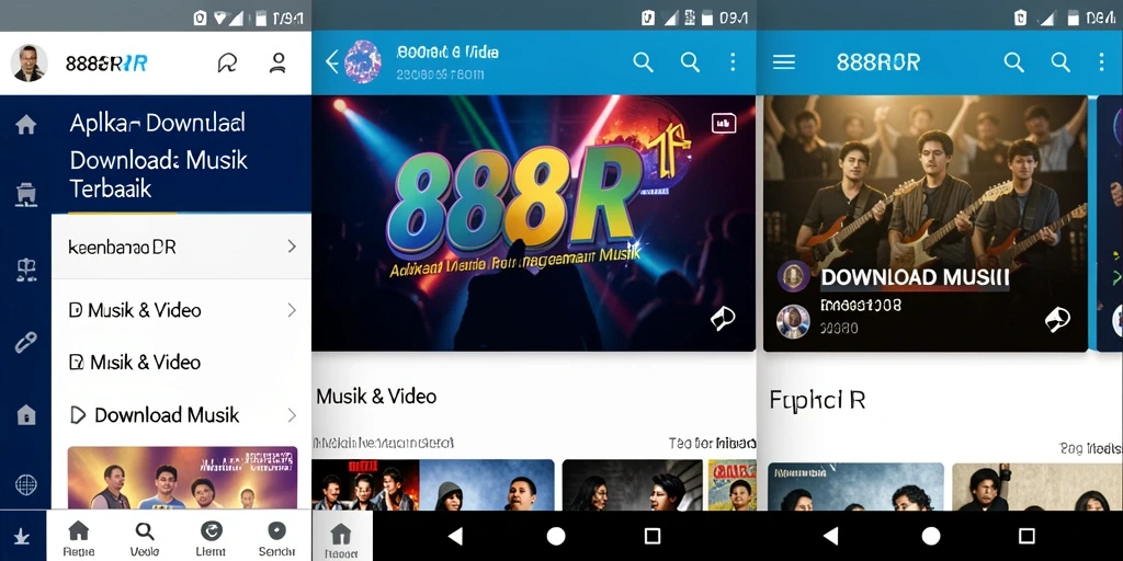 Antarmuka yang menarik dan mudah digunakan untuk Download Musik.