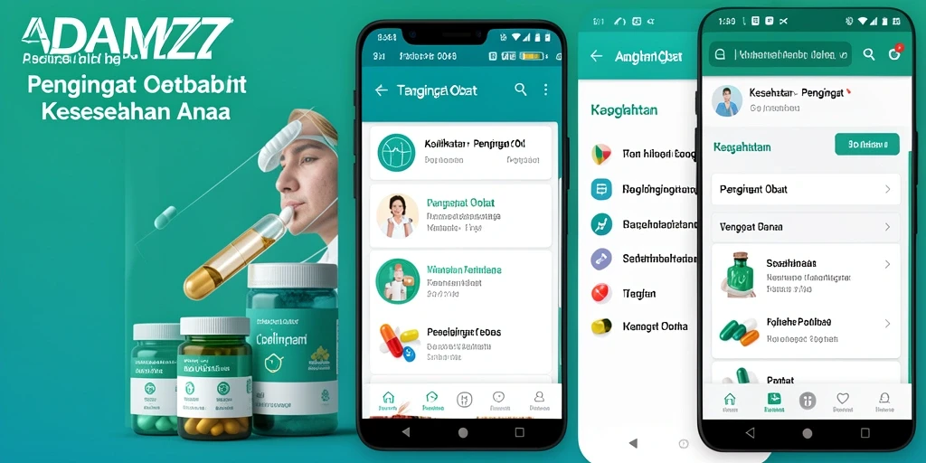 Tampilan antarmuka ADAM77 yang menarik untuk pengguna Pengingat Obat.