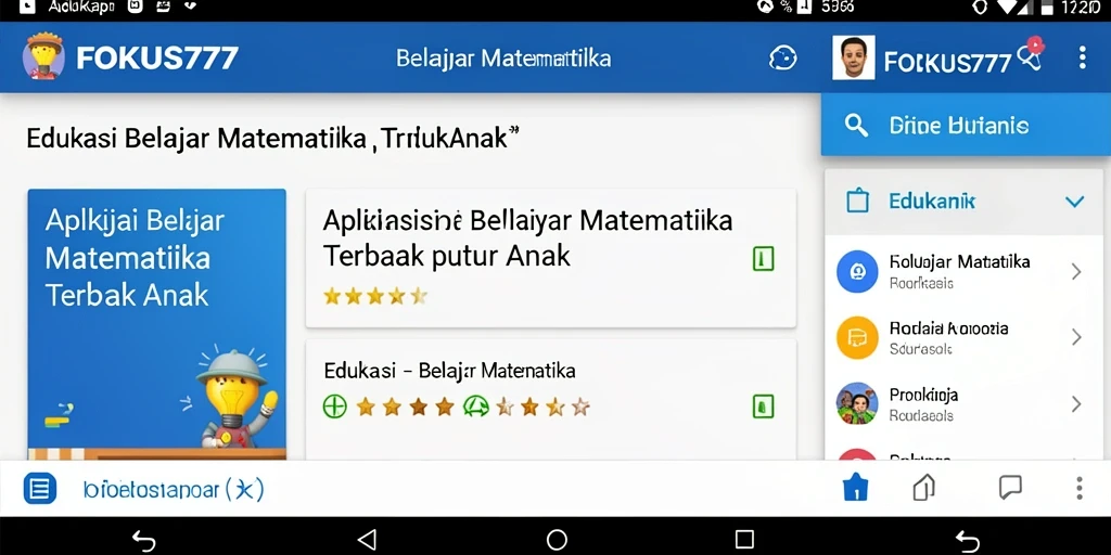 Tampilan antarmuka FOKUS777 yang menarik untuk proses Belajar Matematika.