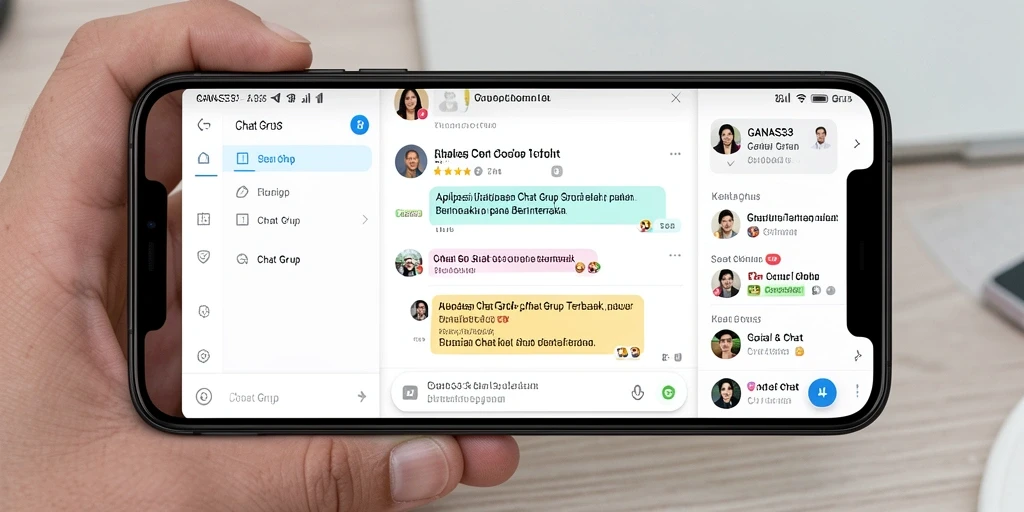 Tampilan antarmuka intuitif dari GANAS33 yang memudahkan chatting grup.