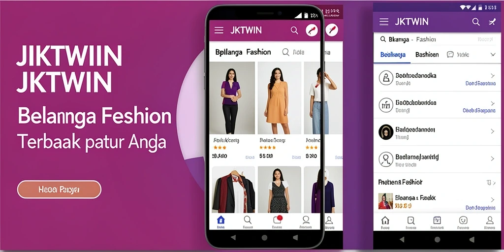 Tampilan antarmuka aplikasi JKTWIN yang menarik dan mudah digunakan untuk belanja fashion.