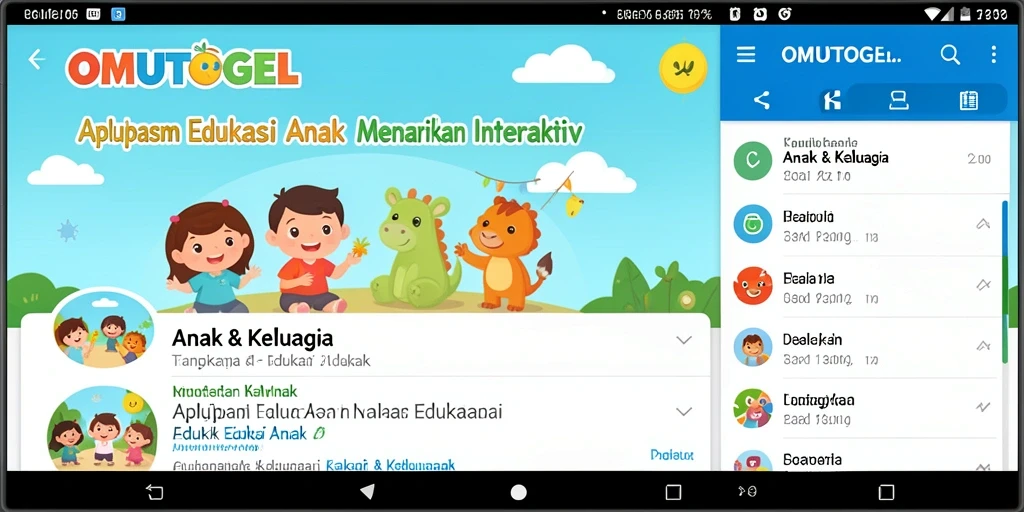 Tampilan antarmuka aplikasi OMUTOGEL dengan fitur edukasi yang menarik.