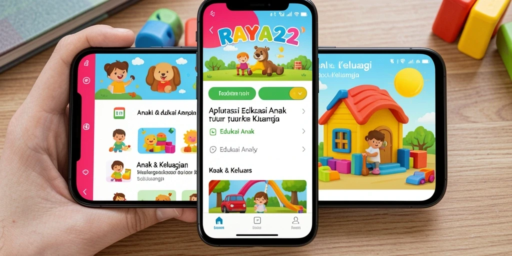 Antarmuka edukatif RAYA22 yang menarik dan interaktif.