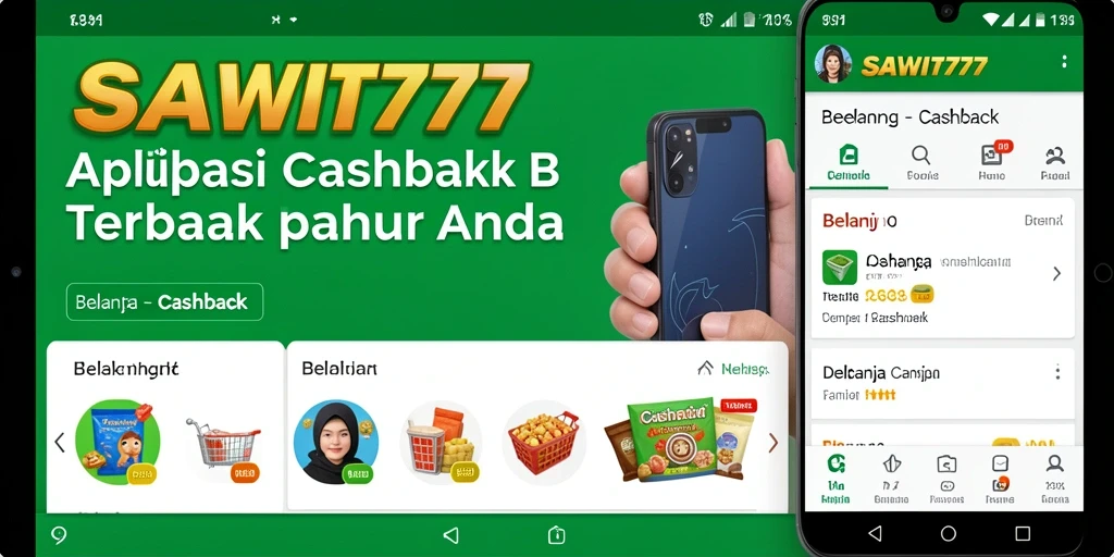 Tampilan antarmuka pengguna SAWIT777 dengan fitur cashback.
