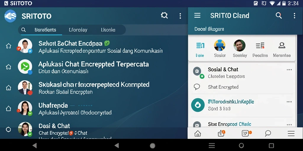 Antarmuka aplikasi SRITOTO dengan fitur Chat Encrypted yang menarik.