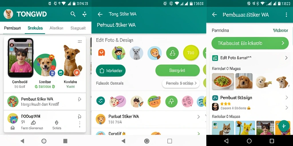 Tampilan antarmuka TONGWD mudah digunakan untuk membuat stiker WA.