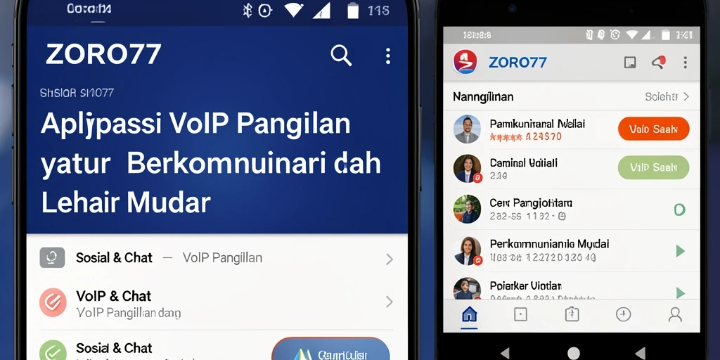 Antarmuka ZORO77 yang intuitif dan mudah digunakan untuk VoIP Panggilan.
